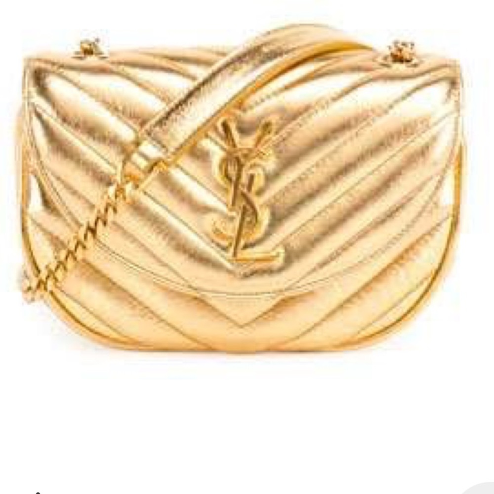 Saint laurent mini love or bubble chain in gold